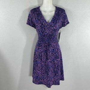 NWT Maggy London StitchFix Nikola Purple Floral Knit Dress 8P 8 Petite E11